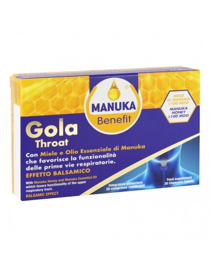 Optima Naturals Manuka Benefit Gola Throat 20 Compresse