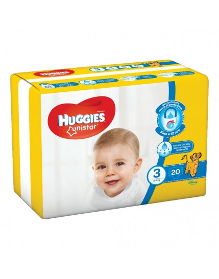 Huggies Unistar Taglia 3 4-9Kg 20 Pezzi