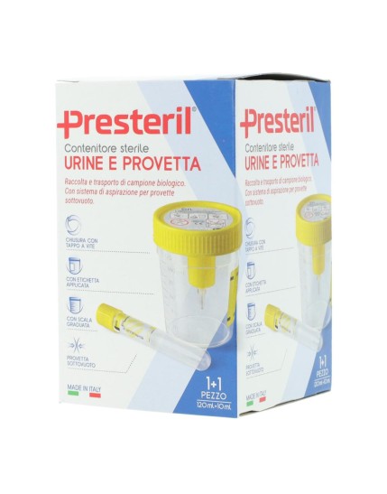 Medipresteril Contenitore Urina 120ml + Provetta 10ml Medipresteril Contenitore Urina 120ml + Provetta 10ml