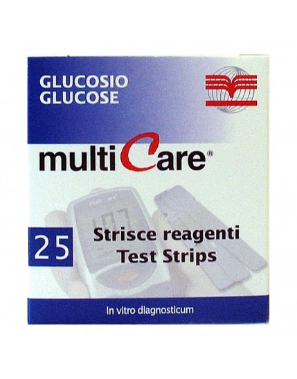 MulticareIn Strisce Reagenti Misurazione Glucosio 25 Strisce