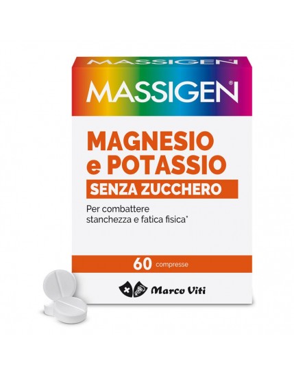 Massigen Magnesio e Potassio Senza Zuccheri 60 compresse