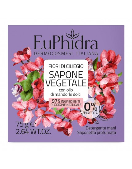Euphidra Sapone solido vegetale per le mani Fiori di ciliegio 75 g