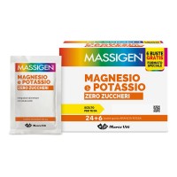 Massigen Magnesio e Potassio Zero Zuccheri 24 Bustine + 6 Bustine