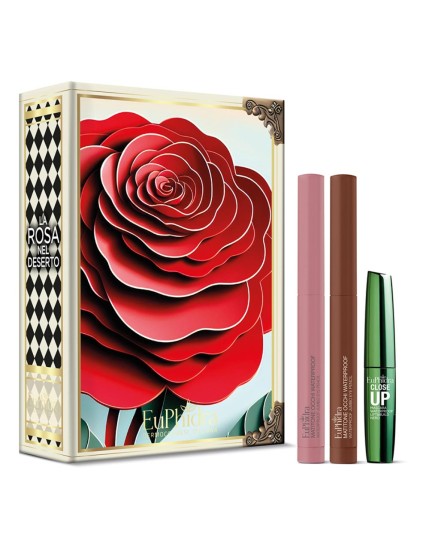 Euphidra Cofanetto di Natale La Rosa nel Deserto - Matitone occhi waterproof WP23 1,4 g + Matitone occhi waterproof WP25 1,4 g + Close Up Mascara 5 ml