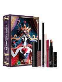 Euphidra Cofanetto di Natale Regina Di Cuori - Matita labbra + Stick blush bronzy + Kaleidoscope ombretto + Rossetto liquido + Matita occhi + Matitone occhi waterproof