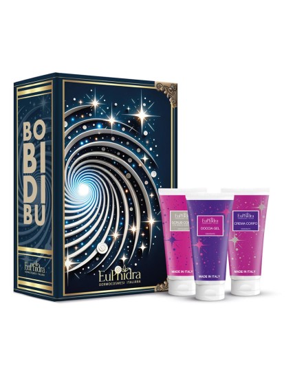 Euphidra Cofanetto di Natale Bobidibu - Scrub corpo esfoliante 100 ml + Doccia gel idratante 100 ml + Crema corpo idratante 100 ml