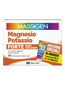 Massigen Magnesio e Potassio Forte Zero Zuccheri 30 Bustine + Doccia Gel 150ml Omaggio