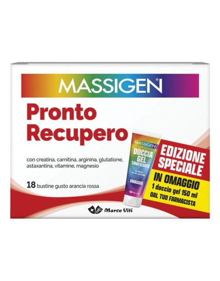 Massigen Pronto Recupero 18 Bustine + Doccia Gel 150ml Omaggio Massigen Pronto Recupero 18 Bustine + Doccia Gel 150ml Omaggio