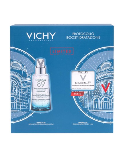 Vichy Cofanetto Regalo Boost Idratazione Con Minéral 89 Booster Siero 50ml + Minéral 89 Crema 15ml