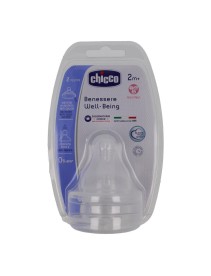 Chicco Tettarella Benessere Silicone Regolabile 2 mesi+ 2 Fori 2 Pezzi