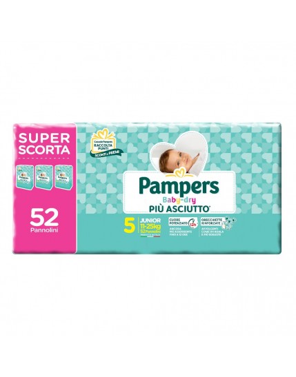 Pampers Baby Dry Junior Taglia 5 (11-25 Kg) 52 Pannolini