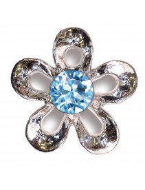 Metal Flower W/aqua Cry