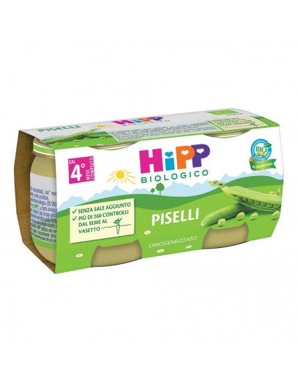 Hipp Omogeneizzato Piselli 4 Mesi + 80g 2 Pezzi