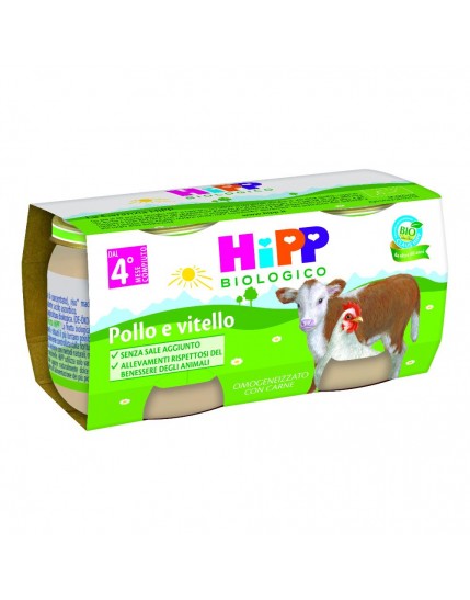 HIPP Omogeneizzato Biologioc Vitello Pollo 2x80g