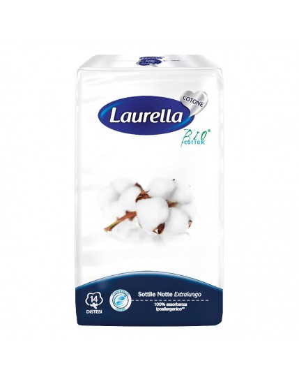 Laurella Bio Assorbenti cotton sottili notte 14 Pezzi
