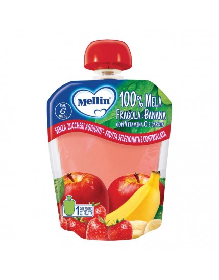 Mellin 100% Mela Fragola Banana e carota 90g