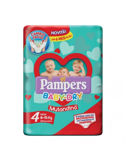Pampers Baby Dry Mutandino Maxi (8-15Kg) Taglia 4 16 Pezzi