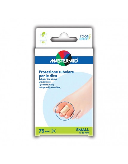 Master Aid Foot Care Protezione Tubolare Dita Gel Taglia Small 7,5cm 2 Pezzi