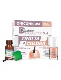 Dermovitamina Micoblock 3 in 1 Soluzione Ungheale Tratta e Colora 7ml + Smalto Idratante e Traspirante 5ml