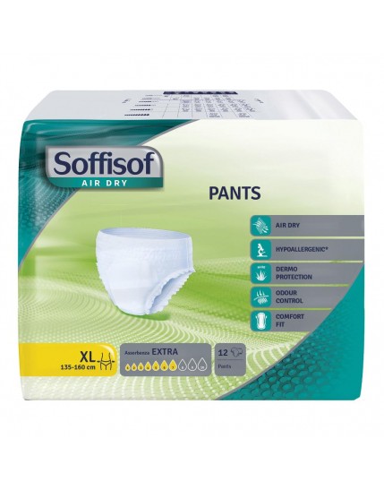 Soffisof Air Dry Pants Assorbenza extra Taglia XL 12 Pezzi