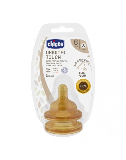 Chicco Tettarella Original Touch Caucciù Flusso Pappa 6 mesi+ 2 Pezzi