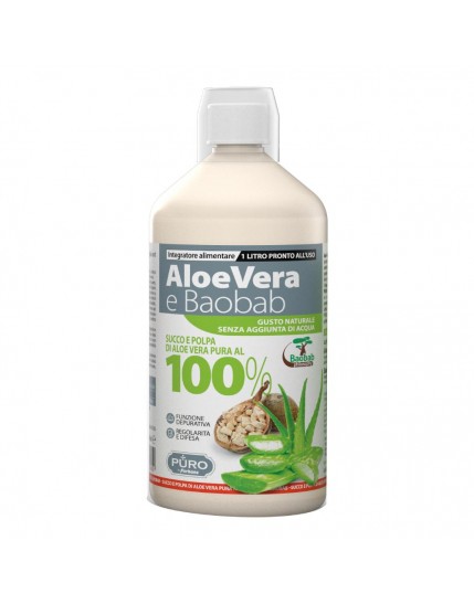 Forhans Puro Aloe Vera Succo E Polpa 100% + Baobab 1 Litro 