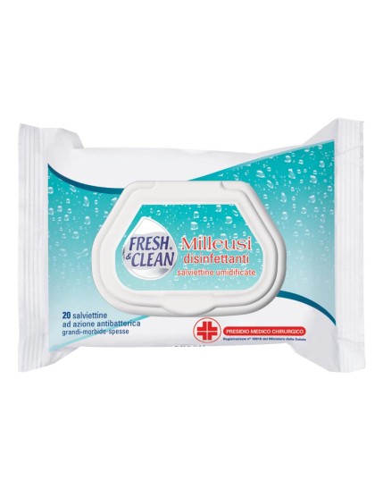 Fresh&clean Salviettine milleusi disinfettanti 20 pezzi