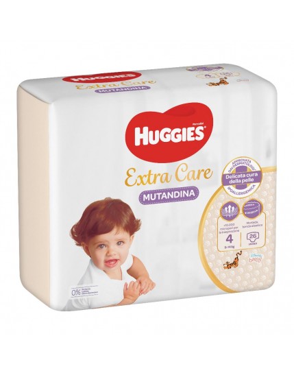 Huggies Extra Care Pannolone Mutandina Base 9-14 kg Taglia 4 26 Pezzi