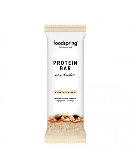 Foodspring Protein Bar Extra Cioccolato Bianco Mandorle 65g