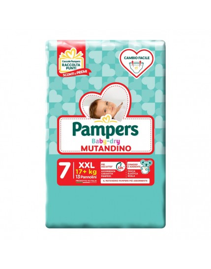 Pampers Baby-dry Mutandino XXL Taglia 7 (+17Kg) 13 Pezzi