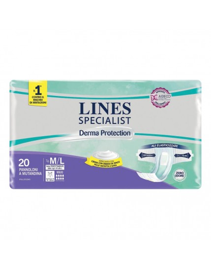 Lines Specialist Derma Protection Pannolone Mutandina Livello Maxi Taglia M 20 Pezzi