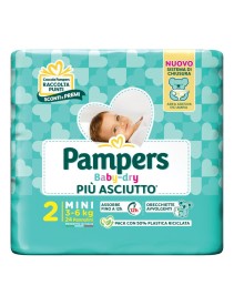 Pampers Baby Dry Taglia 2 Mini (3-6 Kg) 24 Pannolini
