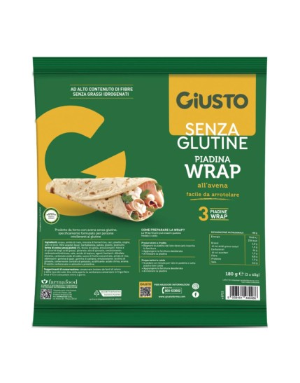 GIUSTO S/G WRAP AVENA 3X60G