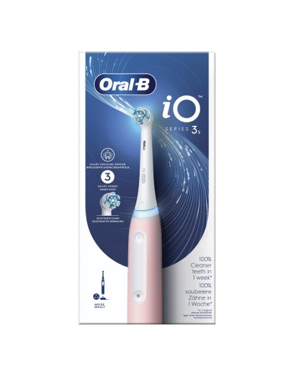 Oral-B iO 3S Spazzolino Elettrico Ricaricabile Rosa + 1 Testina di Ricambio