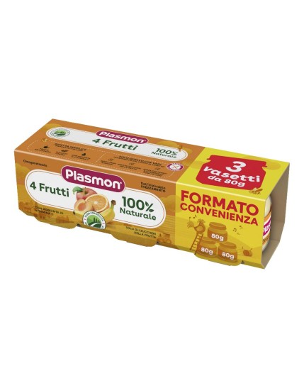 PLASMON OMOG 4 FRUTTI 3PZ 80G