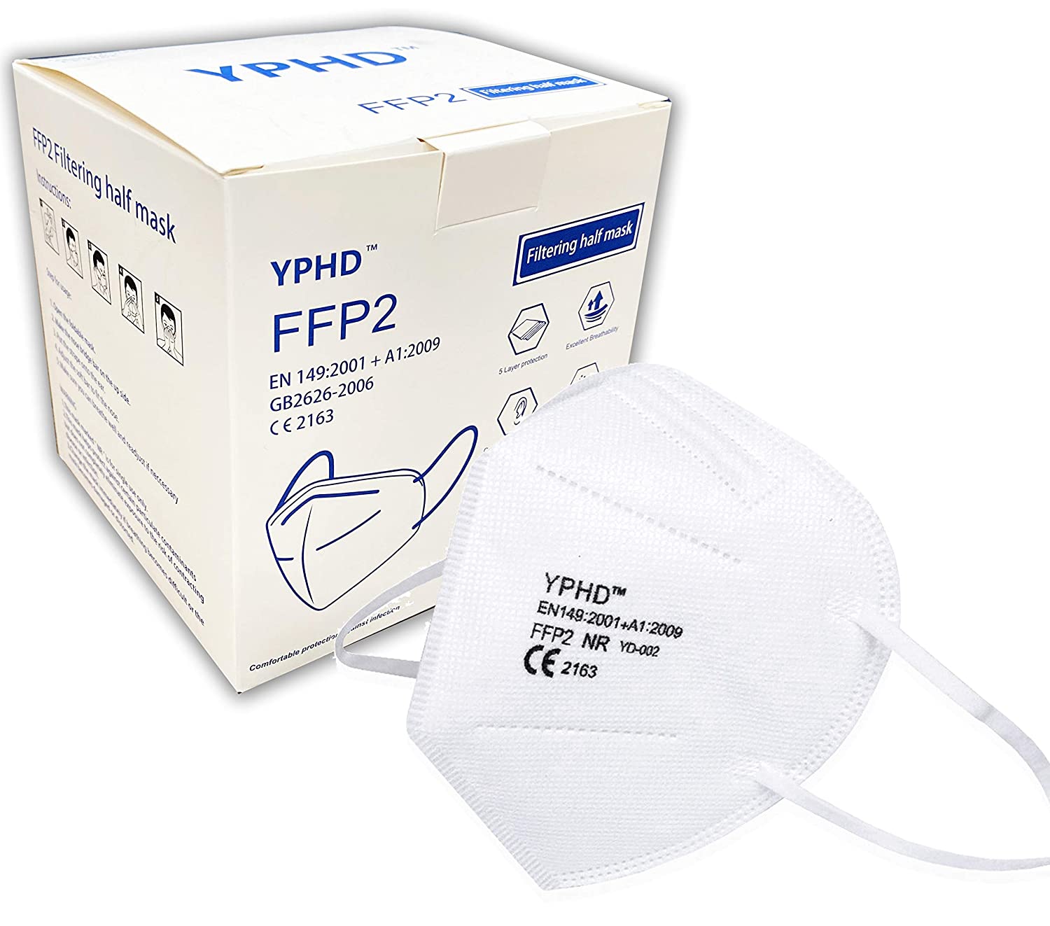industrie ottiche italiane srl mascherina ffp2 25 pezzi yphd - dpi certificata ce